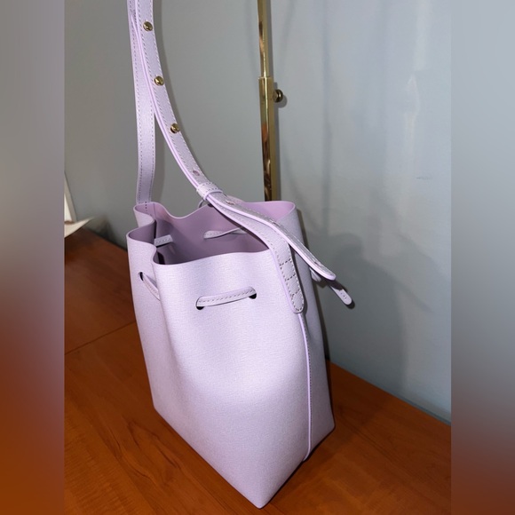 Mansur Gavriel Mini Leather Bucket Bag in Lavender - Picture 5 of 7
